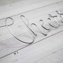 Cheers Wire Words Only For Wreath Wall Home Rustic Farmhouse Front Door Sign Decor Garland Phrase Quote Lyrics House Warming Gift Metal - thumbnail 3