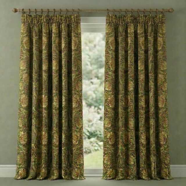 Custom Made William Morris Pimpernel Damson Blackout/Lining Curtains 3 - image 1