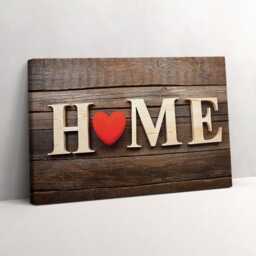 The Inscription Home Canvas, Picture Wall Hanging, Brown Art, Text Canvas Painting - thumbnail 2
