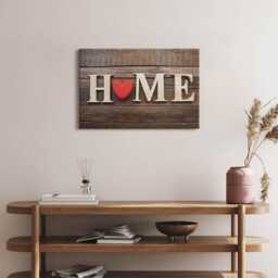 The Inscription Home Canvas, Picture Wall Hanging, Brown Art, Text Canvas Painting - thumbnail 1