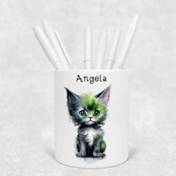 Personalised Zombie Cat Pencil Pot, Ideal Gift, Birthday, Teacher - thumbnail 3