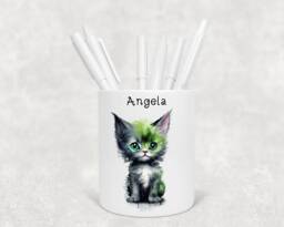 Personalised Zombie Cat Pencil Pot, Ideal Gift, Birthday, Teacher - thumbnail 1