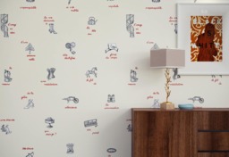 Bouchon Beige. French Designer Boutique Chic Brasserie Wall Mural Art. Word Image Poetry Playful Modern Surrealist Prints. Pastel Palette - thumbnail 1