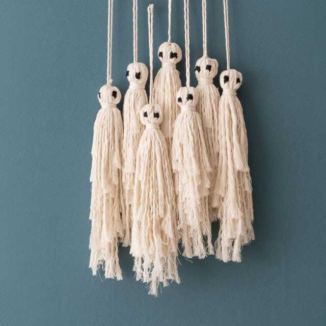 Macrame Ghost, Halloween Decor, Macrame, Goth Wall Hanging, Gifts, Ghosts, Home Decor V82 - image 1