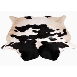 Black & White Cowhide Rug Large Hair-On Leather Accent - thumbnail 1