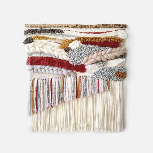 Woven Textile Wall Hanging Modern Boho Farmhouse Tapestry - image 1