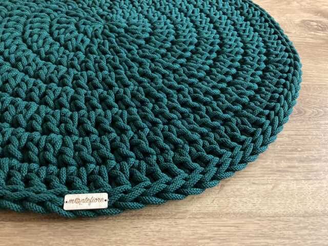 Handmade Crochet Round Rug Braided Cotton Floor Carpet - image 1