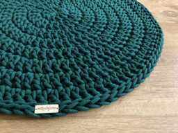 Handmade Crochet Round Rug Braided Cotton Floor Carpet - thumbnail 1