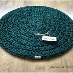 Handmade Crochet Round Rug Braided Cotton Floor Carpet - thumbnail 3