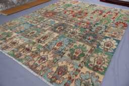 8'9x11'4 Ft Moroccan Design High Pile Wool Afghan Handmade Rug, Turkmen Gabbeh Natural Dyes Boho Home Decor Bedroom, Living Room Carpet - thumbnail 1
