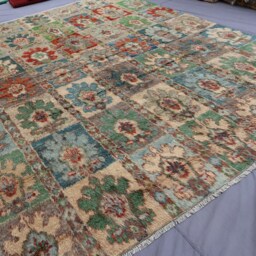 8'9x11'4 Ft Moroccan Design High Pile Wool Afghan Handmade Rug, Turkmen Gabbeh Natural Dyes Boho Home Decor Bedroom, Living Room Carpet - thumbnail 3
