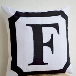 Gift For Mum, Initial Letter Pillows, Monogram Pillow, Linen Pillow Cover, Alphabet Personalized Letter, Anniversary Gifts - thumbnail 2