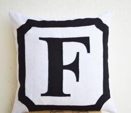 Gift For Mum, Initial Letter Pillows, Monogram Pillow, Linen Pillow Cover, Alphabet Personalized Letter, Anniversary Gifts - thumbnail 1