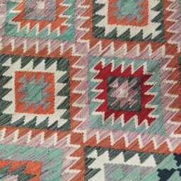 Multicolour Kilim Rug, Handmade Artisan Afghan Turkish Persian Navajo Scandinavian Bohemian Flatweave Natural Wool Rug 153x103 cm - thumbnail 4