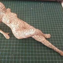 Paper Mache Sculpture, Woman Book Lover Gift, Papier Mache - thumbnail 4