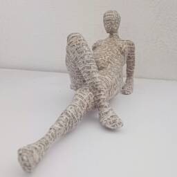 Paper Mache Sculpture, Woman Book Lover Gift, Papier Mache - thumbnail 2
