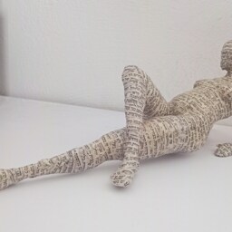 Paper Mache Sculpture, Woman Book Lover Gift, Papier Mache - thumbnail 3