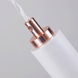 Simple Top Pendant Light - White & Rose Gold Mid Century Industrial Modern Hanging Edison Lamp For Over Dining Table & Kitchen Island - thumbnail 3