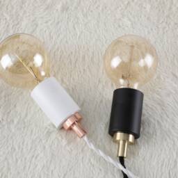 Simple Top Pendant Light - White & Rose Gold Mid Century Industrial Modern Hanging Edison Lamp For Over Dining Table & Kitchen Island - thumbnail 4