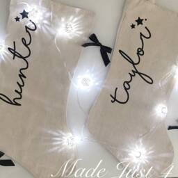 Personalized Name Cotton Canvas Christmas Stocking For Presents, Gift Bag, & Holiday Decorations, Stuffers, Decor - thumbnail 2