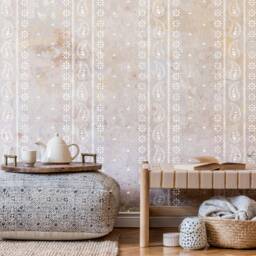 Stencil For Walls - Haryana Indian Wall Stencil Paisley Flower For Painting Decor Reusable - thumbnail 1