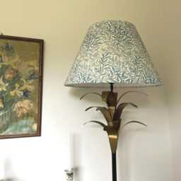 Blue Willow Leaves Coolie Lampshade, Empire in William Morris Cotton Ceiling Light Shade - thumbnail 3