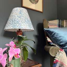 Blue Willow Leaves Coolie Lampshade, Empire in William Morris Cotton Ceiling Light Shade - thumbnail 2