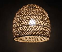 "Handwoven Rattan Pendant Light, Rustic Ceiling Kitchen Island Lighting, Size W17.7""xh17.7"