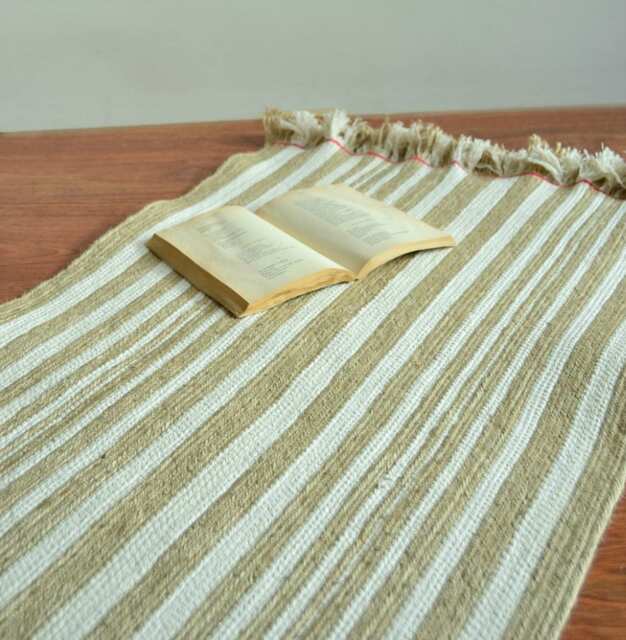 Natural Handmade Jute & Cotton Rug Handcrafted in Mallorca - Fiber, Soft, Durable Perfect For Your Entryway. Ready To Ship - image 1
