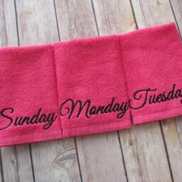 Days Of The Week Makeup Removal Washcloths Embroidered Cotton Towel Set - thumbnail 3