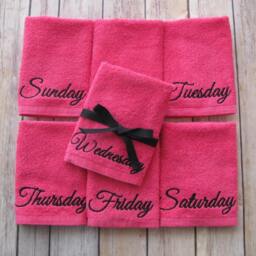 Days Of The Week Makeup Removal Washcloths Embroidered Cotton Towel Set - thumbnail 2