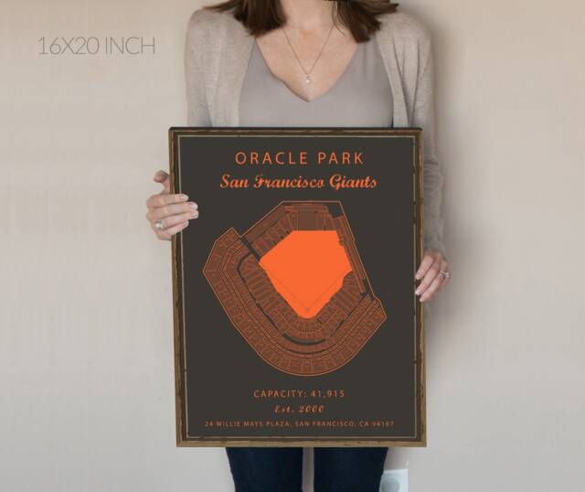 Oracle Park Seating Chart, San Francisco Giants, Sanfrancisco Baseball Art, Mlb Sports Prints, Basement, Modern Baseball Art Work - image 1