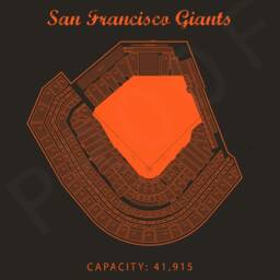 Oracle Park Seating Chart, San Francisco Giants, Sanfrancisco Baseball Art, Mlb Sports Prints, Basement, Modern Baseball Art Work - thumbnail 2