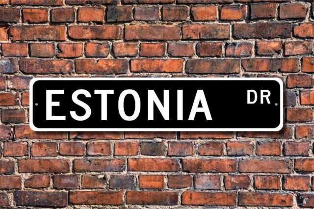 Estonia Sign, Wall Decor, Gift, Souvenir Keepsake, Custom Street Quality Metal Sign - image 1