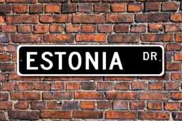 Estonia Sign, Wall Decor, Gift, Souvenir Keepsake, Custom Street Quality Metal Sign - thumbnail 1