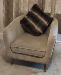 Luxury Dark Chinchilla Deluxe Faux Fur Cushion Cover - Handmade Sofa Pillow Case