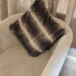 Luxury Dark Chinchilla Deluxe Faux Fur Cushion Cover - Handmade Sofa Pillow Case - thumbnail 3
