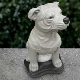 Concrete Pitbull Statue Stone Dog Sculpture Cement Animal Decoration Handmade Ornament Figurine Garden & Home Art - thumbnail 4