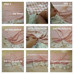 Balloon Curtain Valance Ruffle Kitchen Panels Shabby Chic Cottage Linen Rustic Curtain Cafe Gardinen White Oatmeal Gray Pink - thumbnail 3