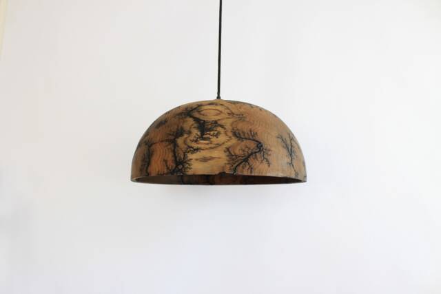 Large Hanging Lamp, Unique Flush Mount Lights, Large Oak Plug in Chandelier Handmade - image 1