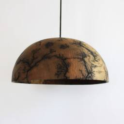 Large Hanging Lamp, Unique Flush Mount Lights, Large Oak Plug in Chandelier Handmade - thumbnail 4
