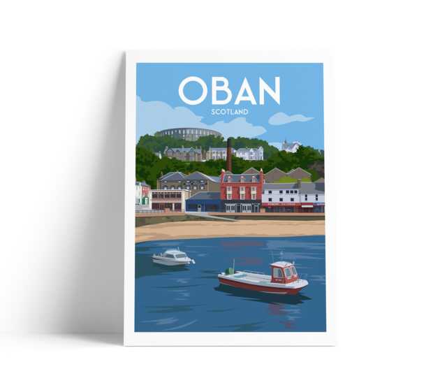 Oban Scotland Travel Poster Coastal Wall Art - image 1