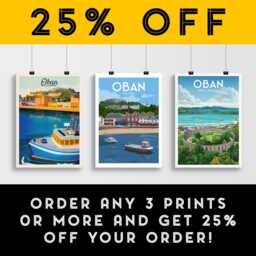 Oban Scotland Travel Poster Coastal Wall Art - thumbnail 2