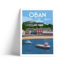 Oban Scotland Travel Poster Coastal Wall Art - thumbnail 1