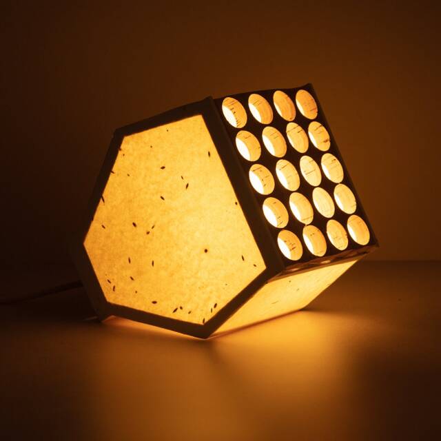 Reading & Table Lamp. Handcrafted Cotton Paper & Cork Furniture Lamp Desk With Seeds Paper Sustainable Minimalist Lighting Design - image 1