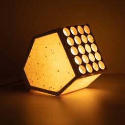 Reading & Table Lamp. Handcrafted Cotton Paper & Cork Furniture Lamp Desk With Seeds Paper Sustainable Minimalist Lighting Design