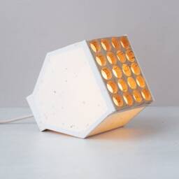 Reading & Table Lamp. Handcrafted Cotton Paper & Cork Furniture Lamp Desk With Seeds Paper Sustainable Minimalist Lighting Design - thumbnail 3