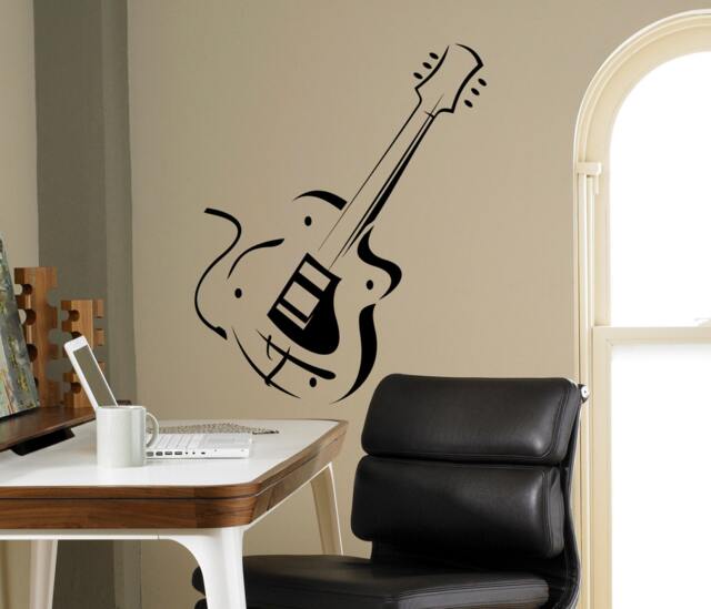 Electric Guitar Wall Decal Music Vinyl Sticker Instrument Home Interior Room Decor Mural Housewares Custom Design 4(Gui - image 1