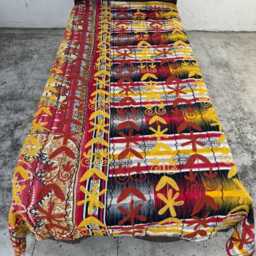 Cotton Kantha Suzani Quilt Luxury Artisan Bedspread - thumbnail 2