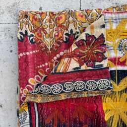 Cotton Kantha Suzani Quilt Luxury Artisan Bedspread - thumbnail 4